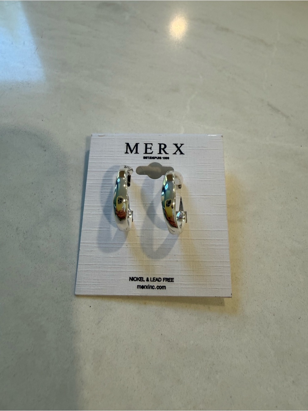 MERX Silver Hoop Earrings - Polished Chunky Hoops